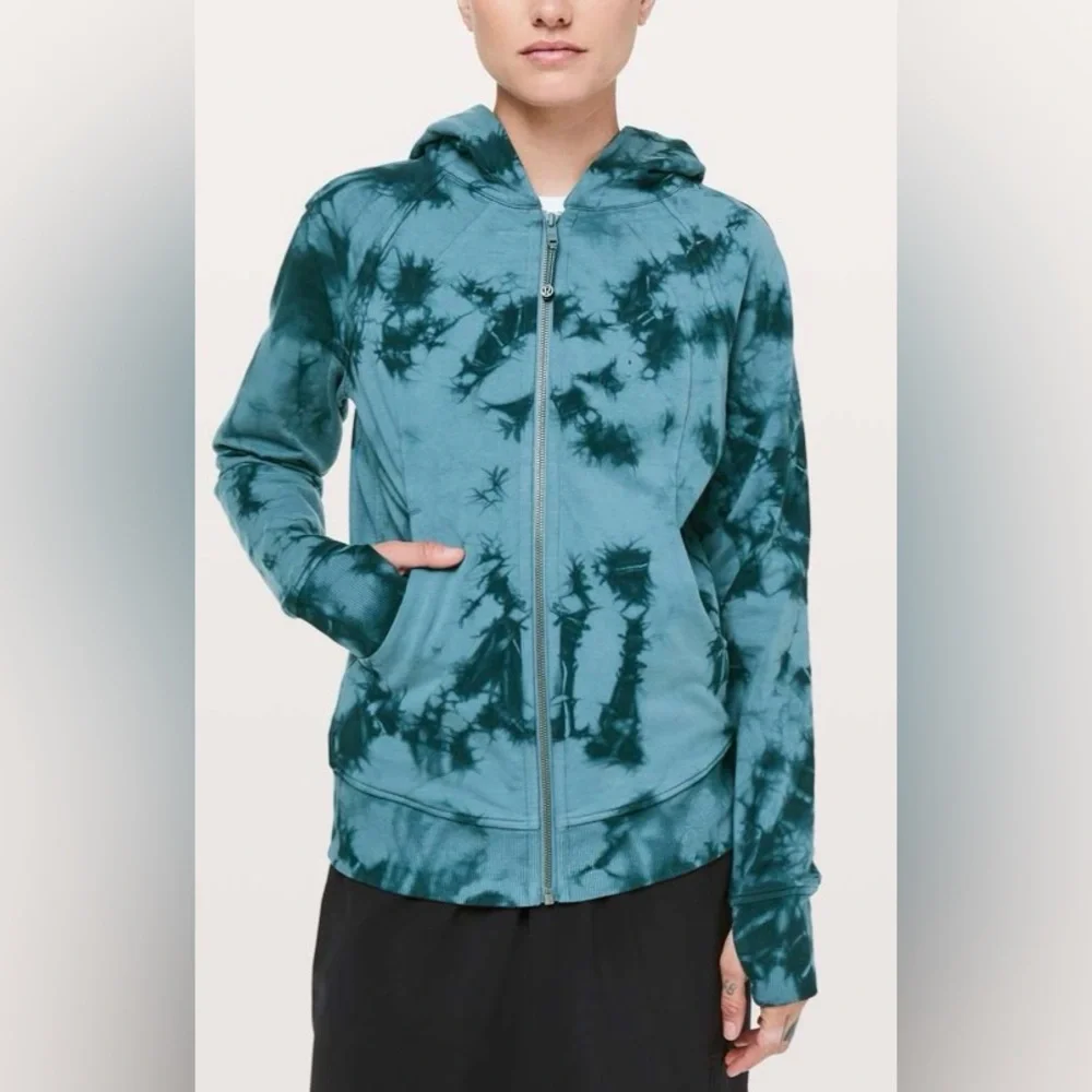 Lululemon Scuba Hoodie Light Cotton Fleece Shibori Shibori Slate Blue Jet Blue 6
